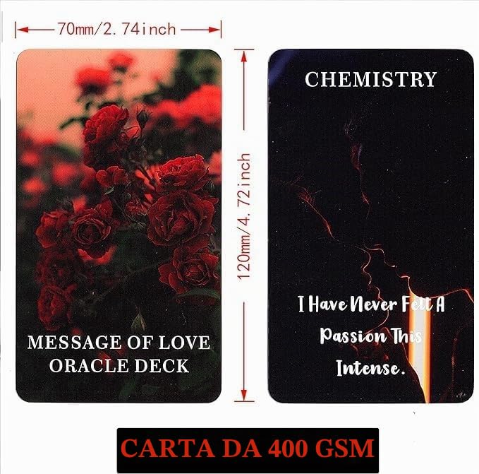 QCFQCF Message of Love Oracle Cards - Biglietti Oracle per principianti, tra cui amore, romanticismo, fiamma gemella, messaggi anima gemella (XIANHUALXT)