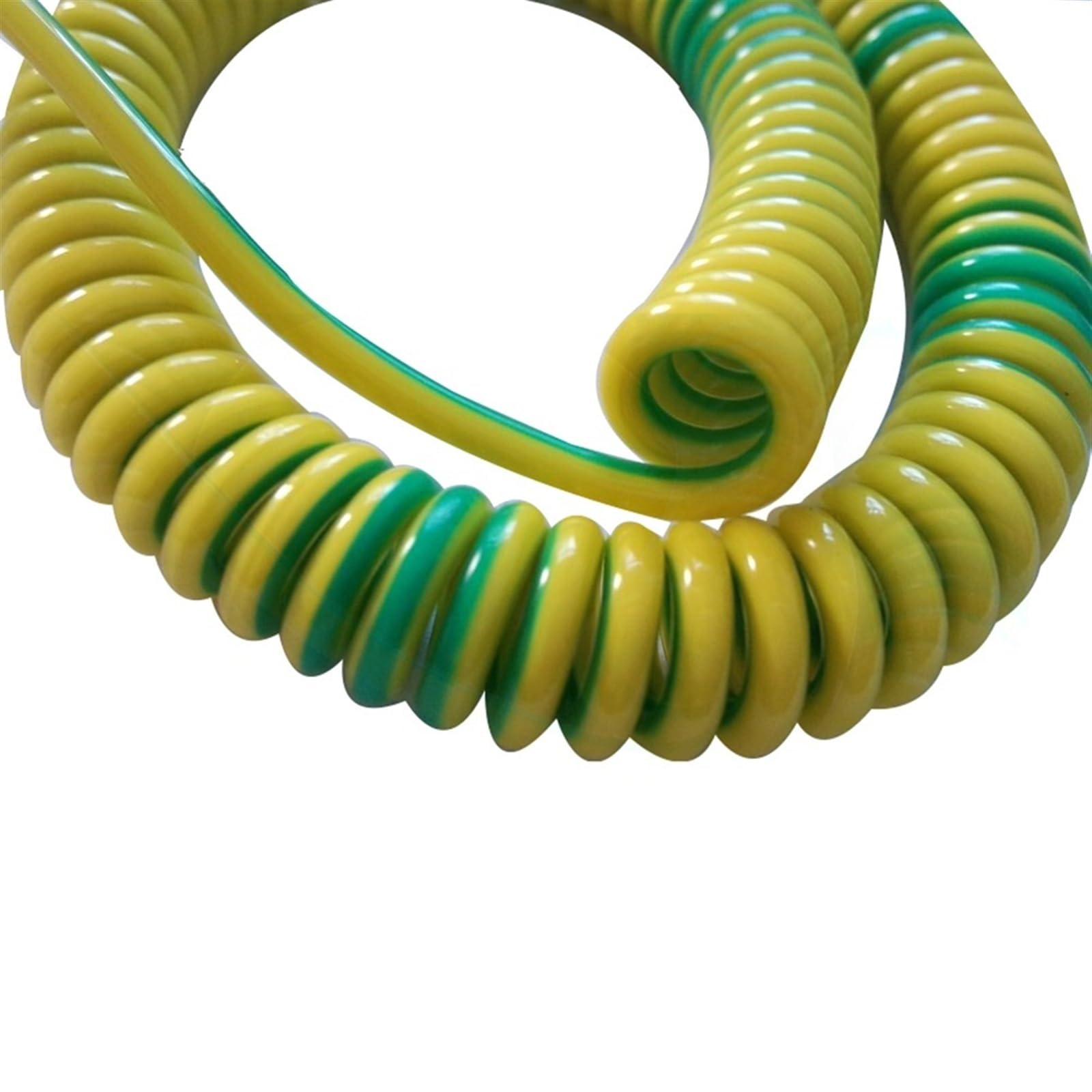 Cavo di messa a terra unipolare telescopico a spirale da 2,5 mm2 13 AWG, allungabile fino a 2,5 metri, in giallo-verde Estensione