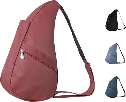 AmeriBag 17" Recycled Nylon Healthy Back Bag Ergonomic Crossbody Sling for Everyday Use, Travel & Walking Comfort Cinnamon