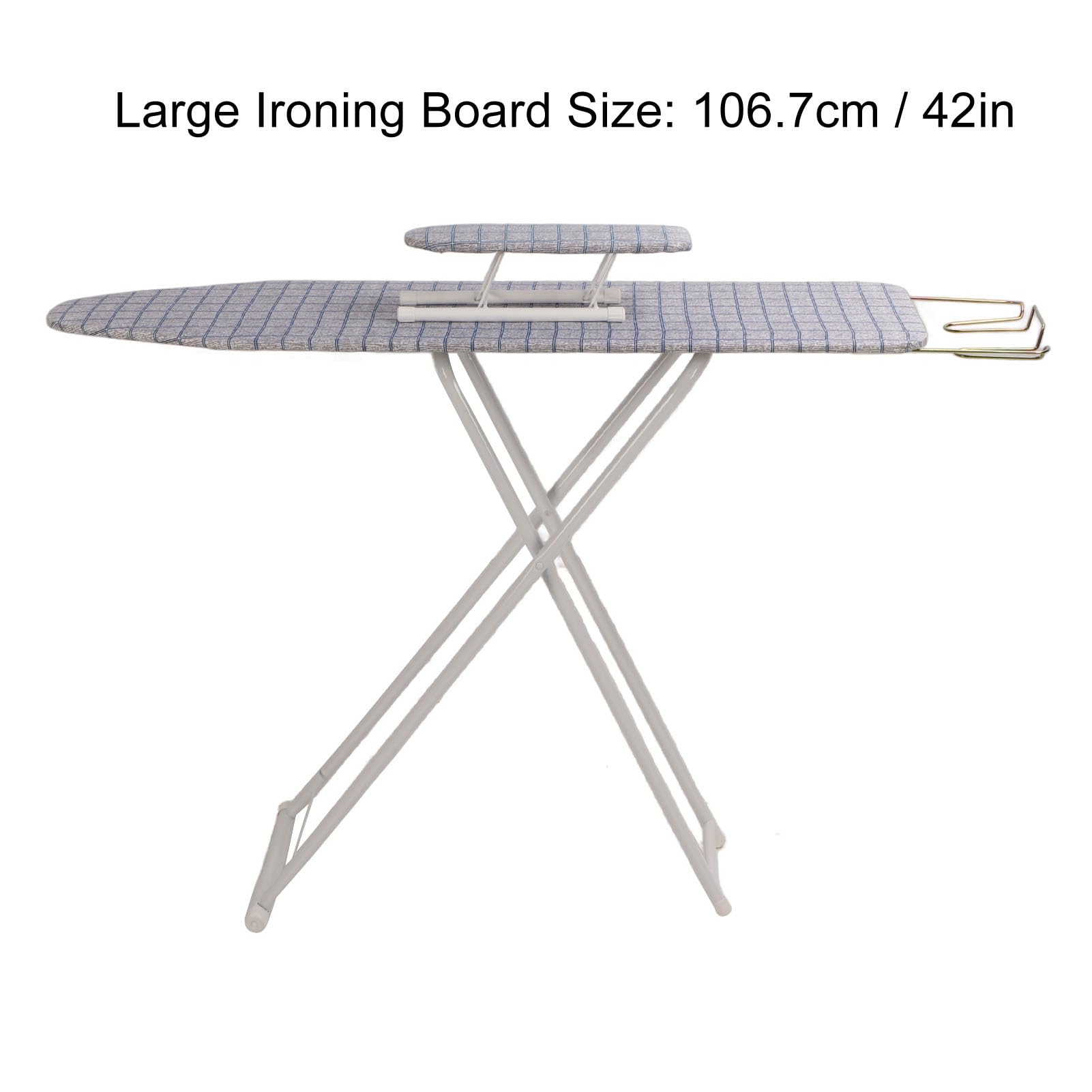 Tabla de Planchar Plegable de 42 Pulgadas, Plancha Compacta y Portátil con Soporte para Plancha, Diseño Estable para Camisas, Pantalones y Telas, Solución de Ahorro de Espacio para