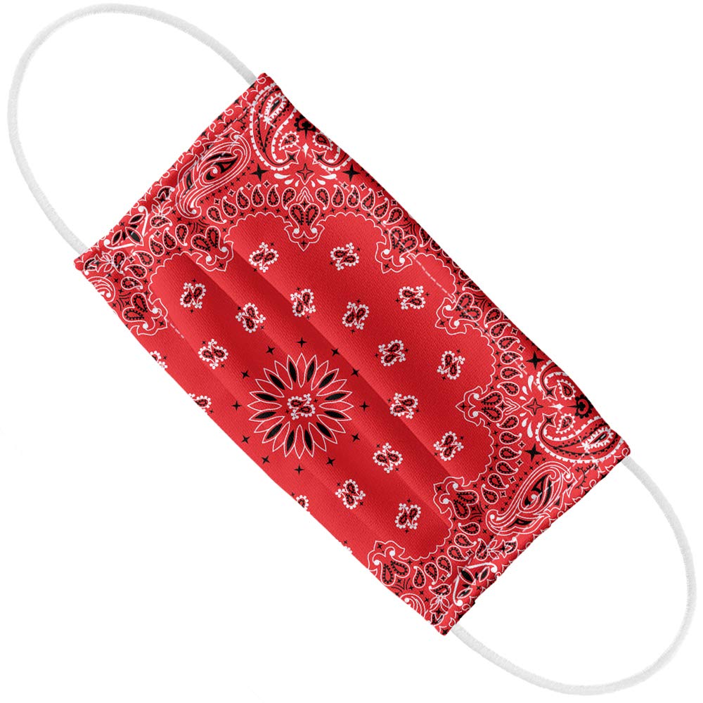 Paisley Red 1-Ply Reusable Face Mask Covering with Adjustable Nose Wire, Unisex
