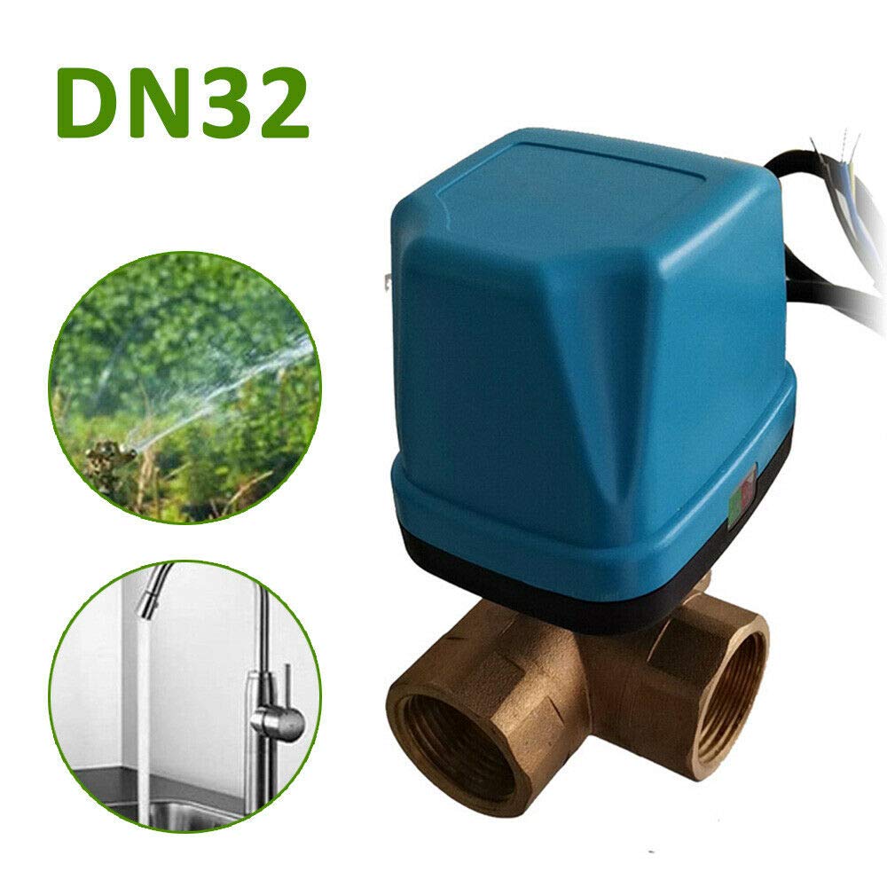 Válvula de zona G1-1/4 de 3 vías, válvula de bola de motor, válvula de conmutación, válvula de tres vías, válvula de bola DN32