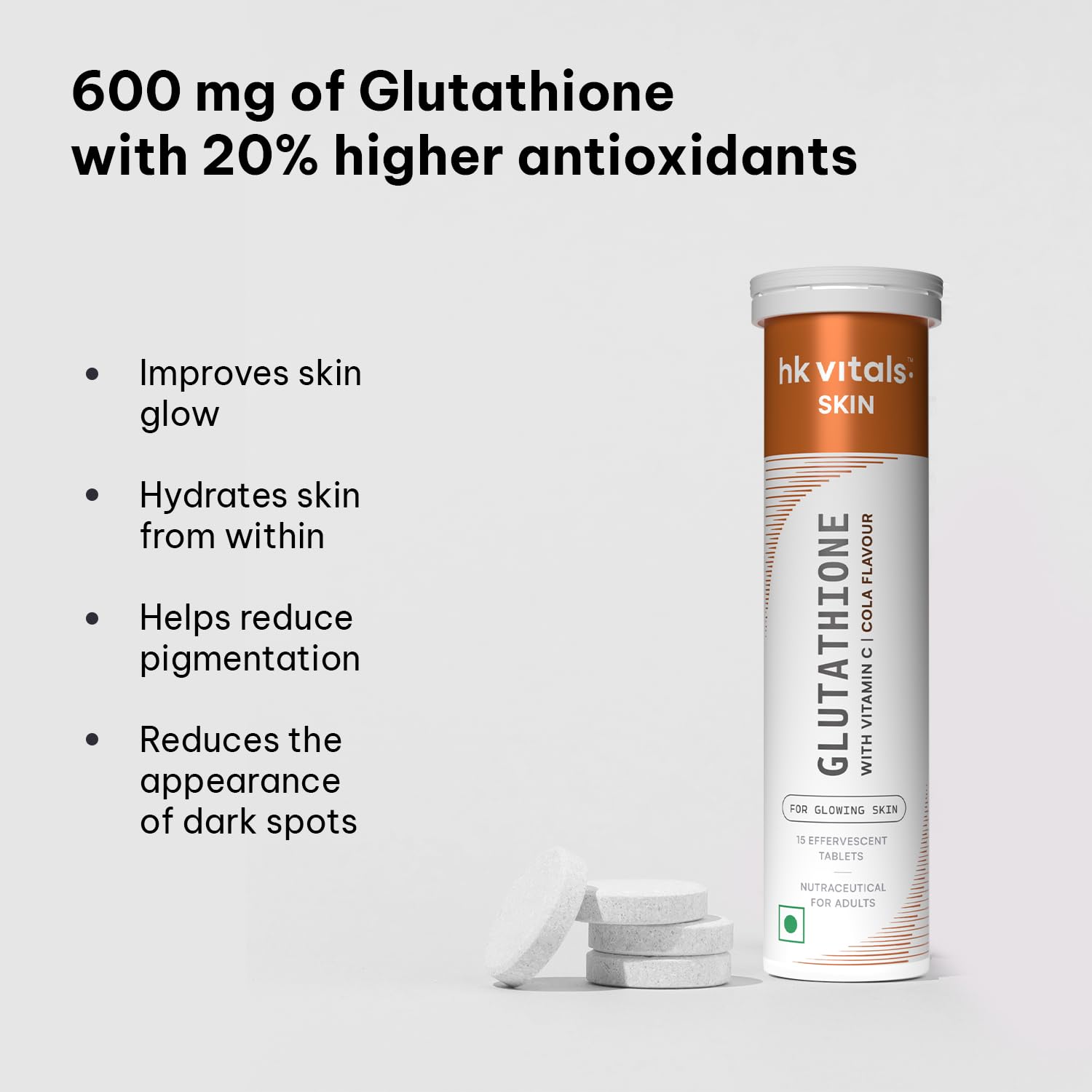 best glutathione tablets for skin whitening in india hk vitals Glutathione (Cola, 15 Effervescent Tablets) | L-Glutathione  Tablets with Vitamin C & E