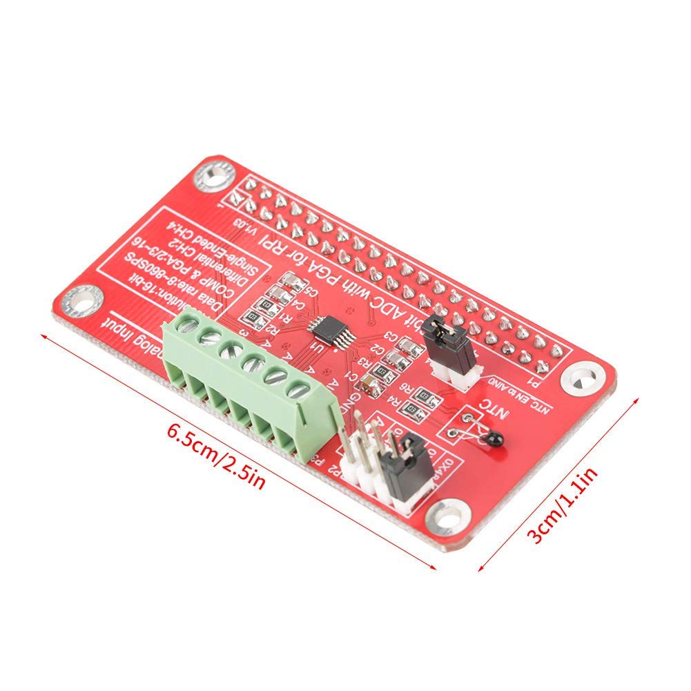 Scheda Modulo ADC, 16-Bit ADS1115 ADC Modulo Convertitore Analogico-Digitale ADC per Raspberry Pi 3/2/B+