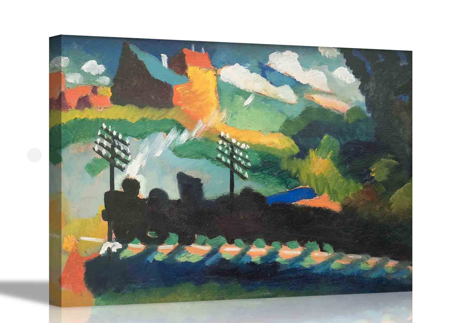 Artley Prints Multicoloured View With Railway And Castle By Wassily Kandinsky Canvas Pictures Framed Prints Wall Art Home Office Work Artwork 76 X 50Cm (30 X 20 Inches)