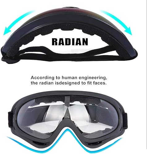 Miniatura 4 de LJDJ Gafas de motocicleta  Juego de 2 lentes transparentes amarillas, motocross, antiUV, ajustables, todoterreno, carreras, combate, tácticas,