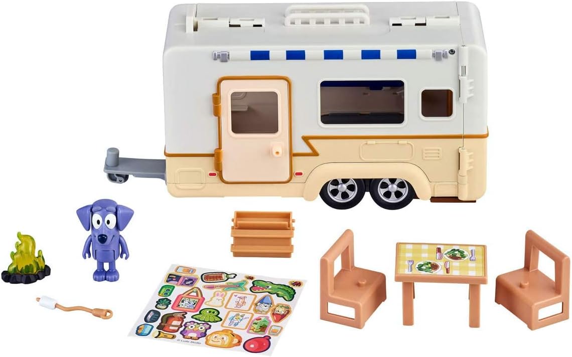 Bluey 13086 Caravan Playset, 2.5-3 inch Figures