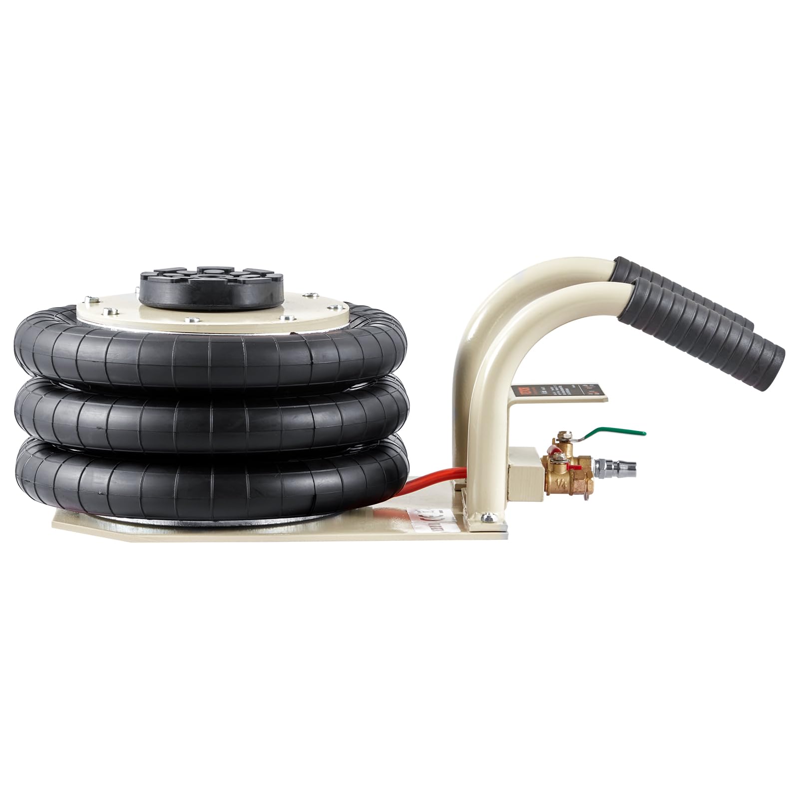 VEVOR Cric pneumatico portatile Triple Bag Air Jack 3 t, sollevatore d'aria a tre sacchetti, altezza di sollevamento: 140 – 450 mm, sollevatore d'aria airbag, sollevatore d'aria con manico corto,