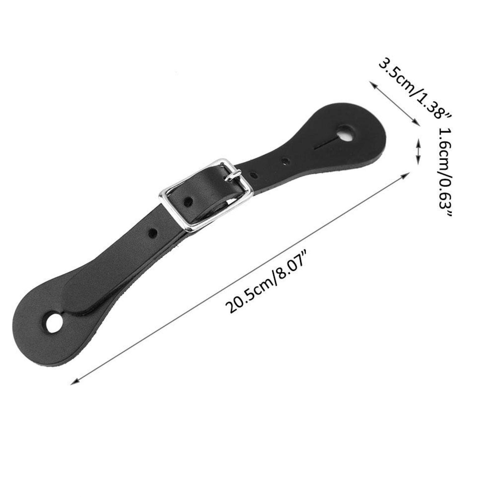 Correa de espuela de Caballo Leatherw 1 par Negro Accesorio para Montar a Caballo