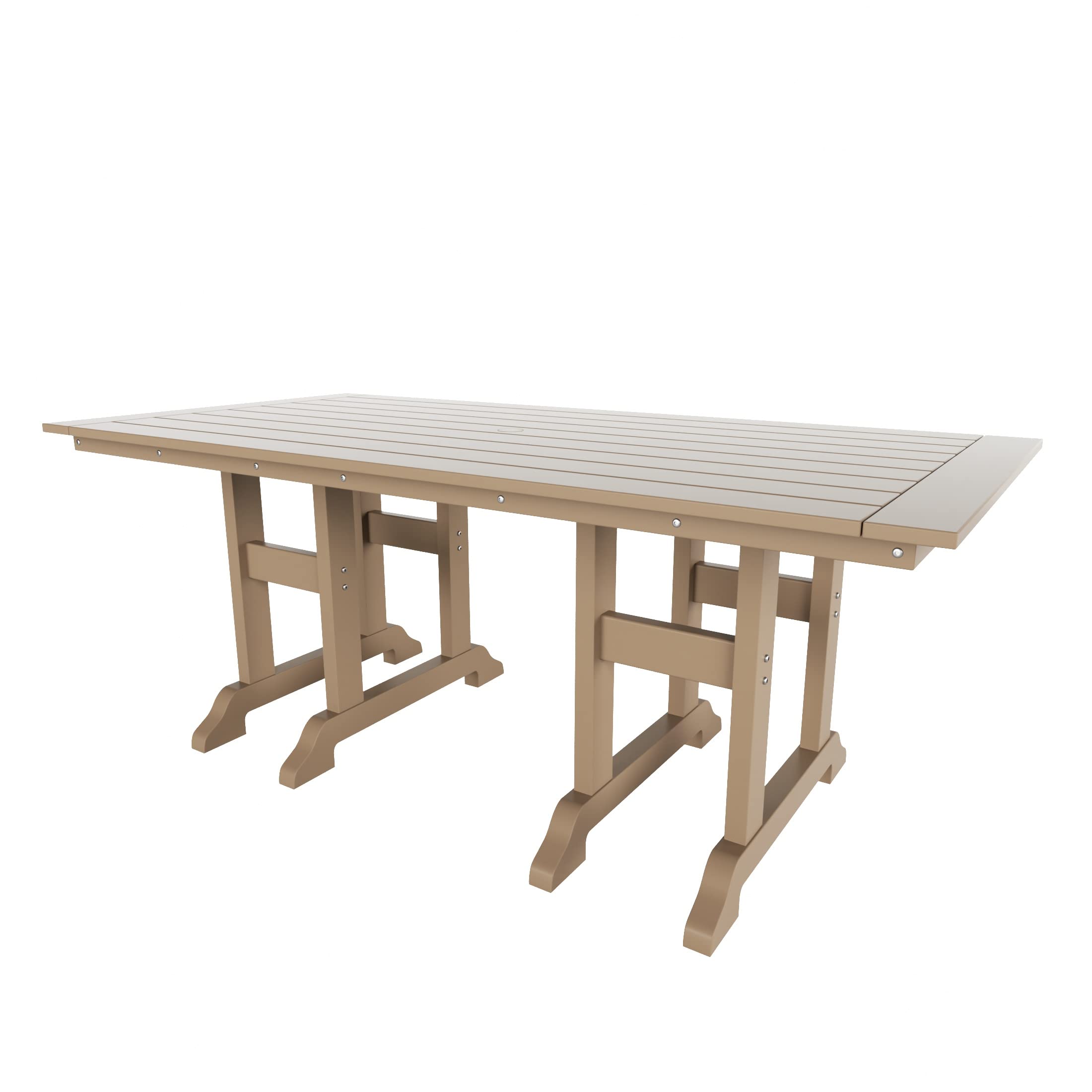 WestinTrends Malibu 71 inch Rectangular Patio Dining Table in Weathered Wood
