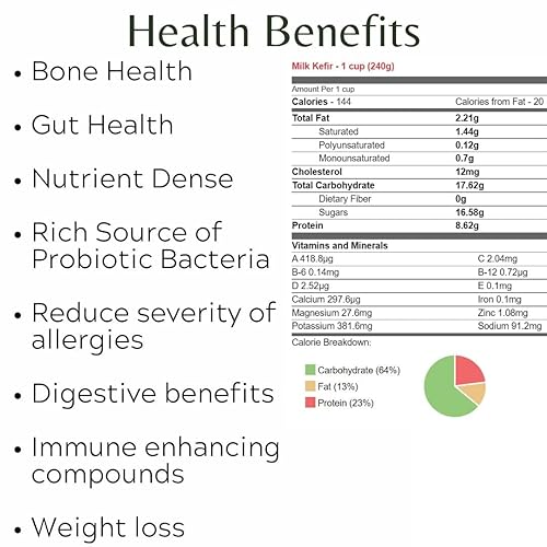 Miniatura 2 de Kéfir de leche seca – Cultivo iniciador de kéfir de leche en polvo – rico en probióticos activos vivos – perfecto para bebidas probióticas – Sin OMG