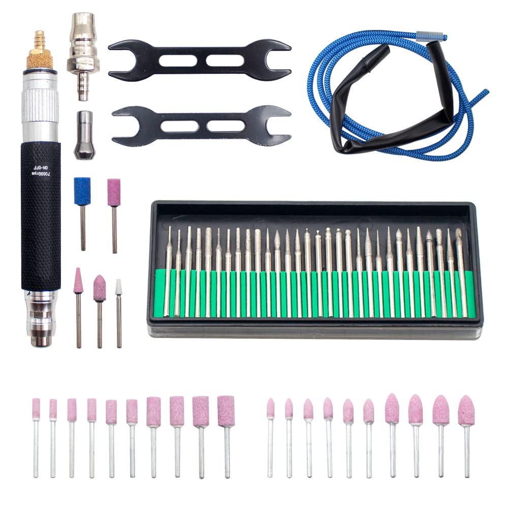 Jieotwice Pneumatic Engraving Pen Pneumatic Wind Grinding Pen Air Polishing Deburring Trimming Tool Air Die Grinder High Speed FA-380