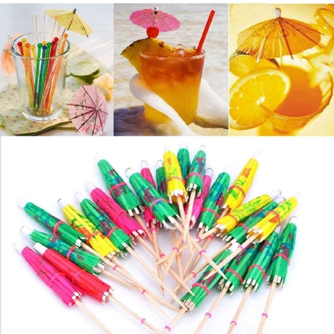Samariya Stylish Beautiful Small Umbrella Toothpick Fruit Fork Mini Cocktail Parasols for Party Fashion Decorative Bar Café Home Party (Mix Color ) 20 Pcs