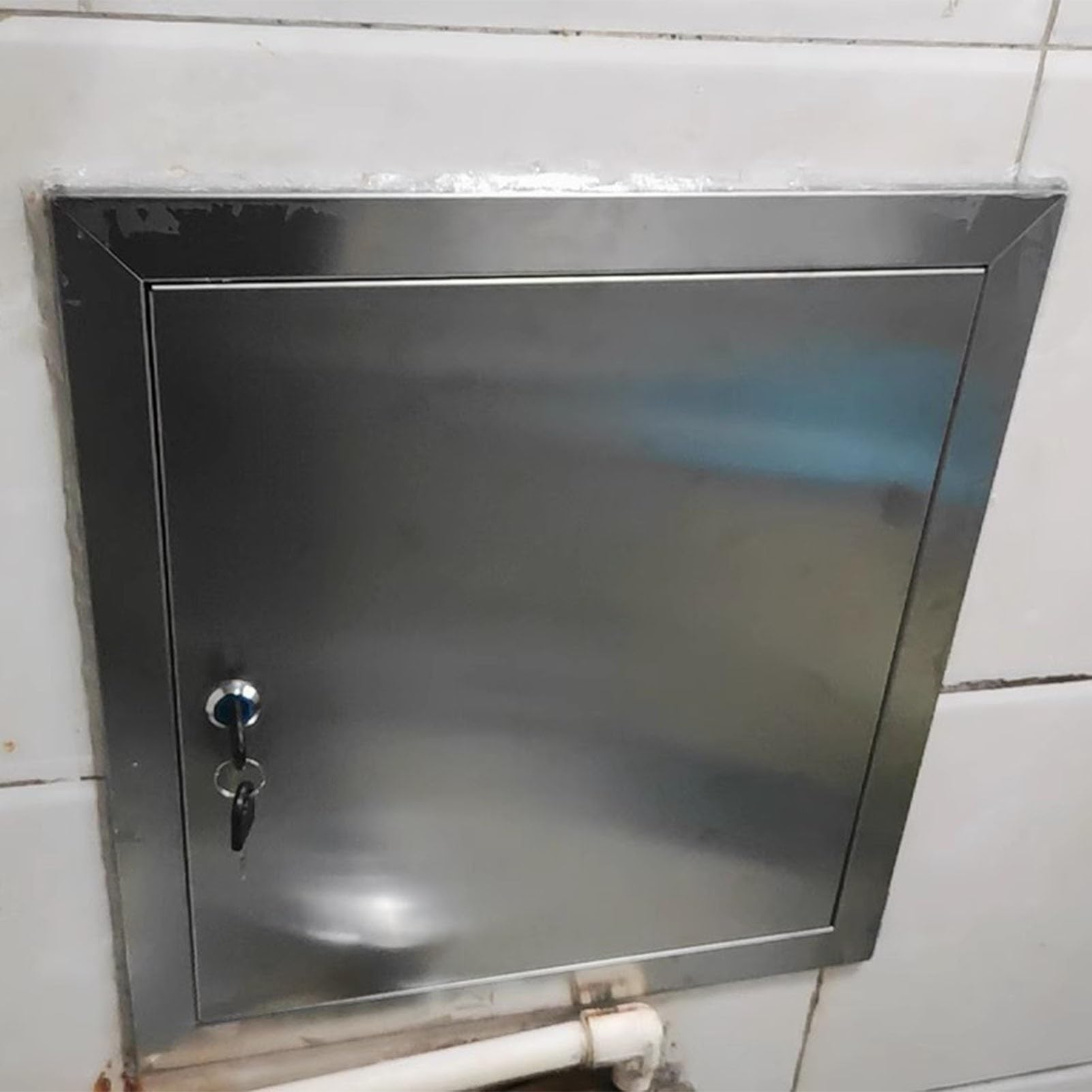 Porte d'accès en Acier Inoxydable avec Serrure à clé - Trappe d'accès pour Armoire de Cuisine extérieure, Panneau d'inspection pour îlot de Barbecue, Couvercle métallique résistant aux intem