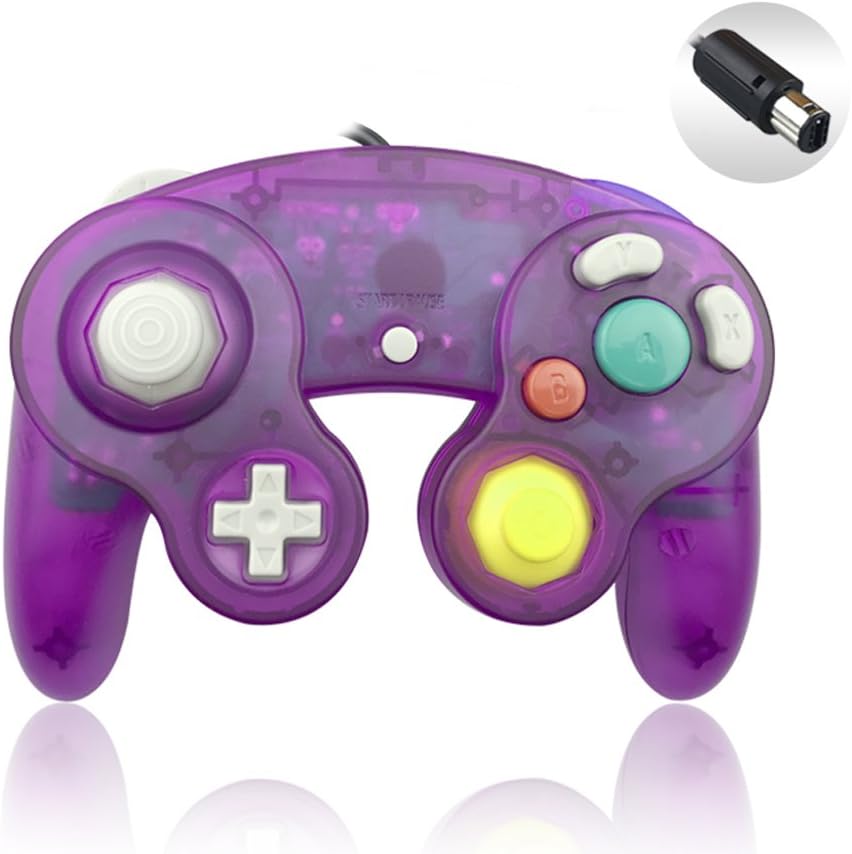 Reiso 1 Pack NGC Controller Classic Wired Controller for Wii Gamecube(Clear Purple) : Video Games