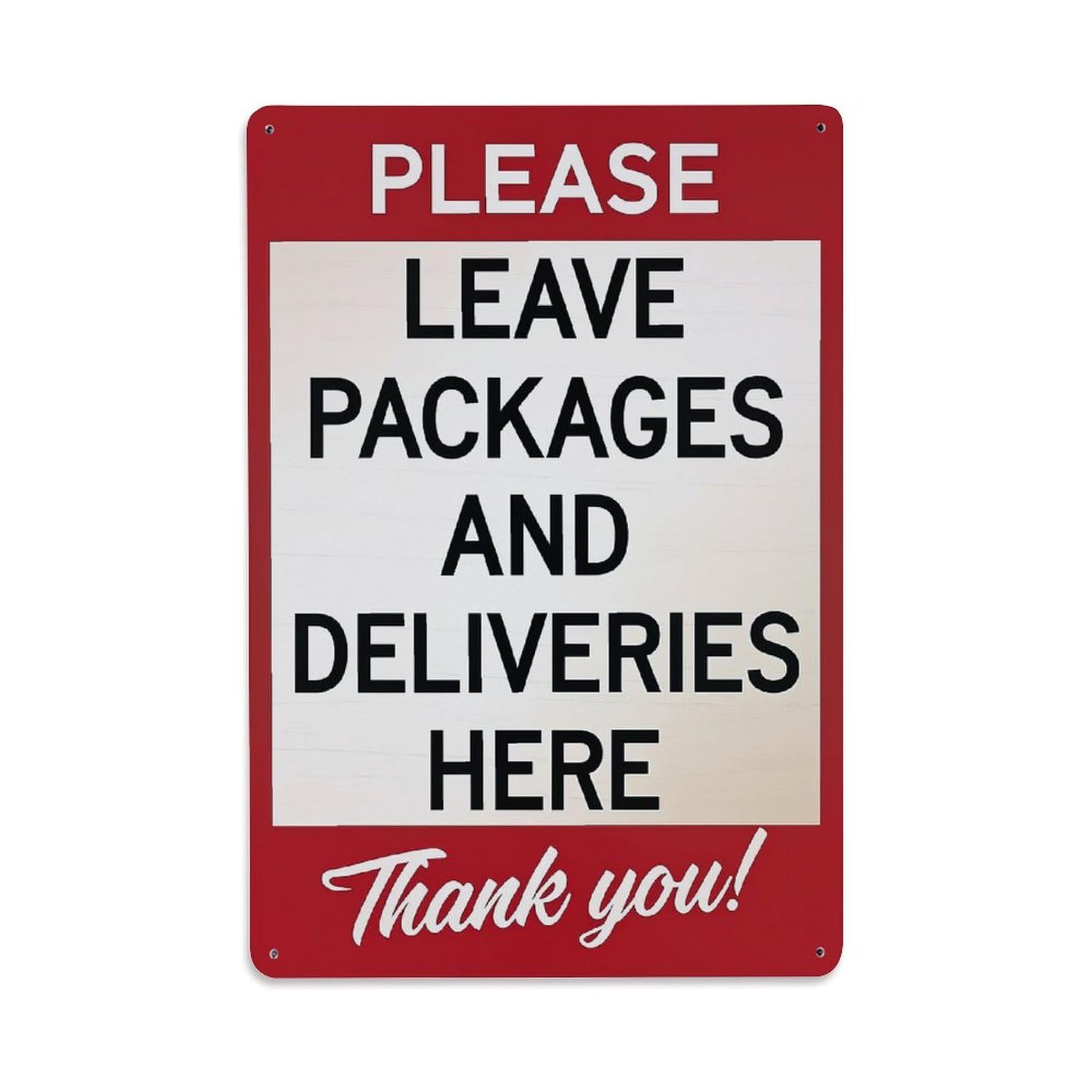 Jdfenggu Vintage Please Leave Packages Here Sign_1 Retro Metal Tin Sign, Metal Poster For Bar, Home, Man Cave, Kitchen, Laundry Room Art Decor 8X12 Inch