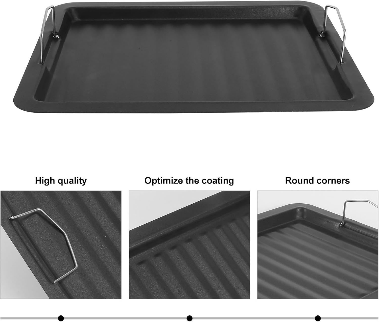 Beavorty Non-stick Barbecue Pan Grill Plate Black Household Frying Pan Outdoor Camping Barbecue Accessory