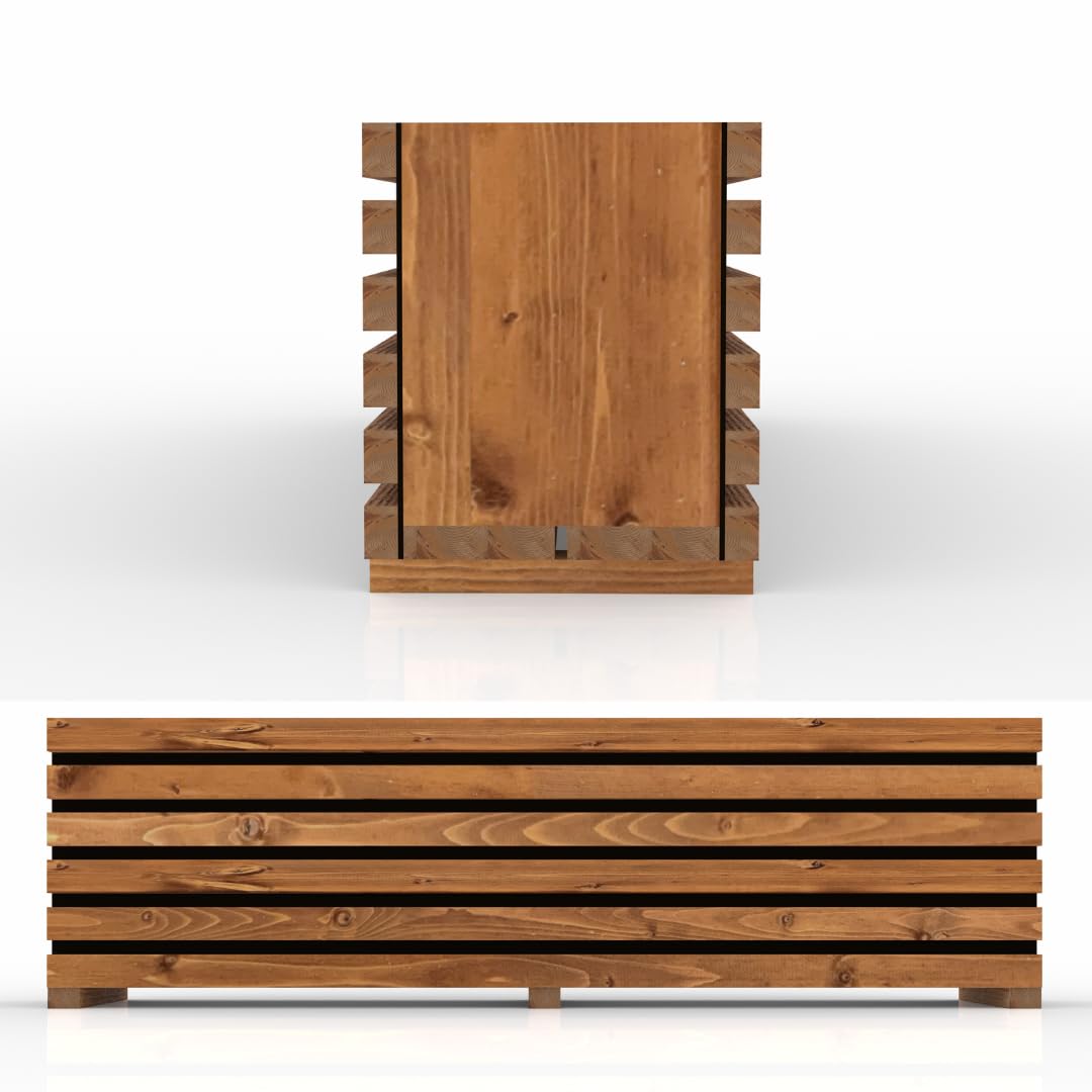 The Hutch Company Sussex Slatted Garden Planter Ready Built Outdoor Flower Box for Plants, Herbs & Vegetables – Heavy Duty Wood – Balcony, Patio & Garden UK Made (TAN, 4FT)