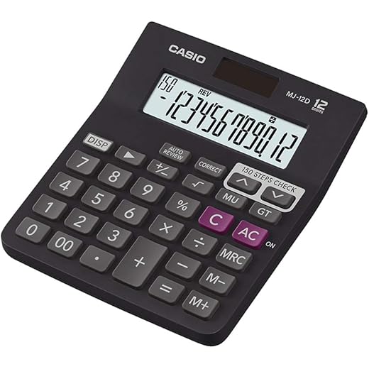 Casio MJ-12D Financial Calculator, Black