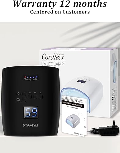 Miniatura 6 de Lámpara de uñas LED UV, secador de esmalte de gel inalámbrico para manicura de gel profesional - negro