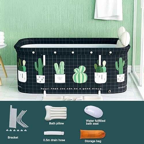 Miniatura 3 de Bañera de hielo plegable para adultos de 47 pulgadas, portátil, de 47 pulgadas, tina de cactus