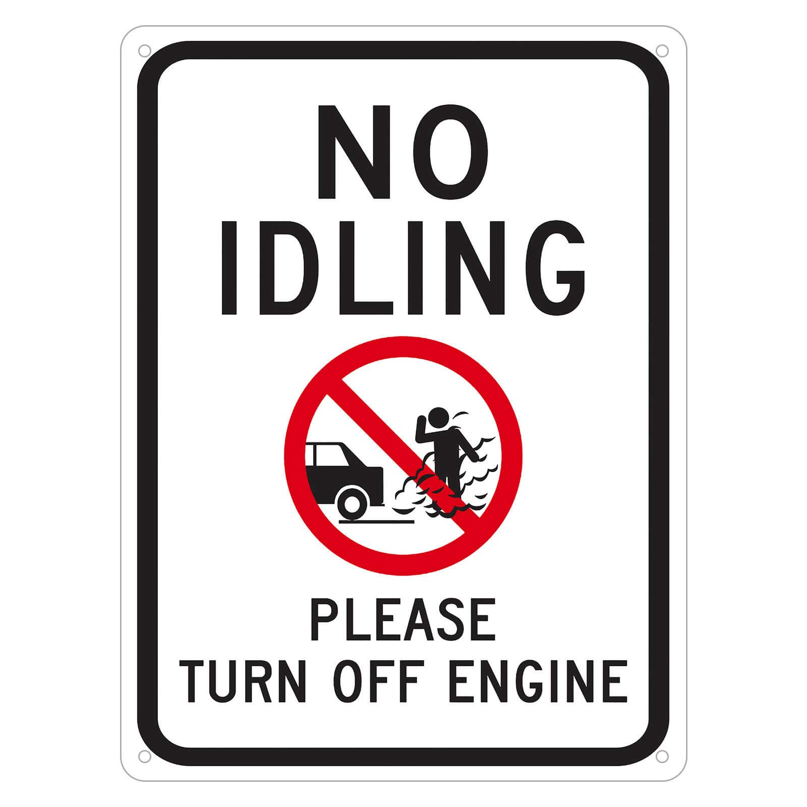 KENSILO Please Turn Off Engine with No Idling Tin Signs Metal Poster Wall Decor Warning Sign 16 x 12 inches