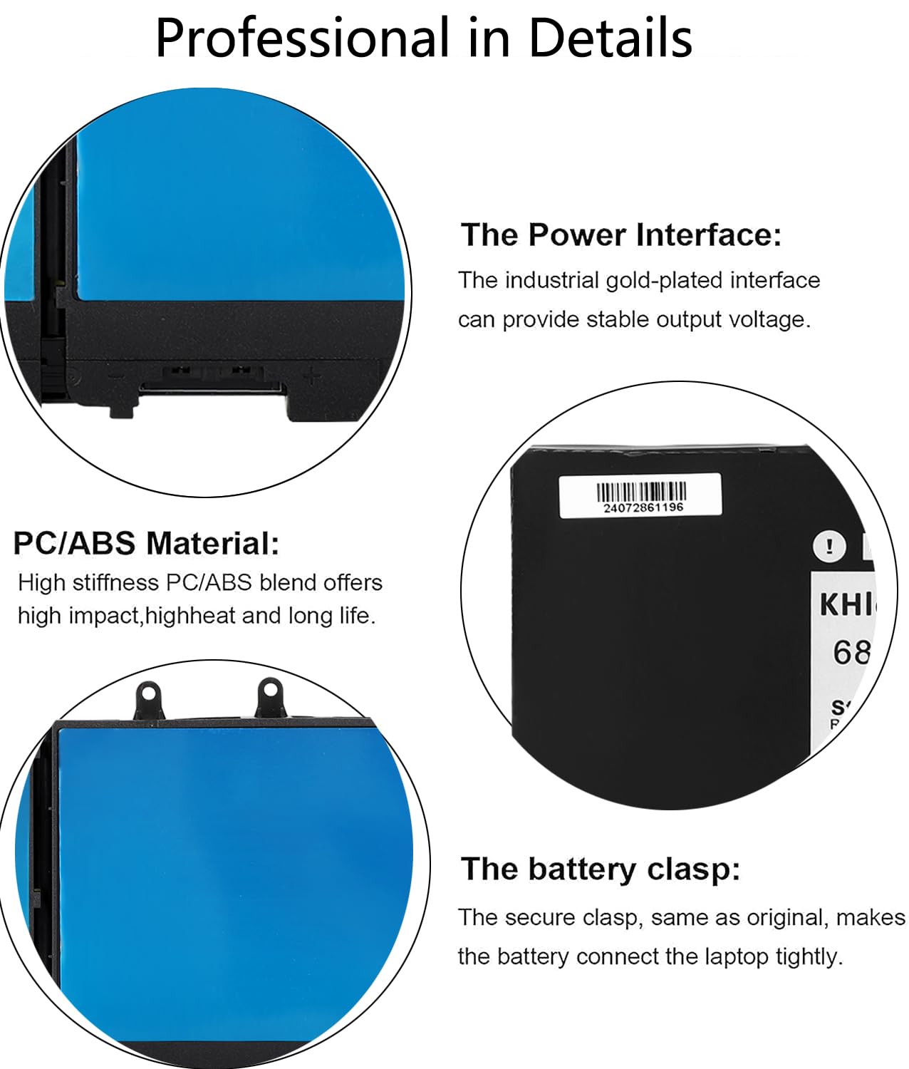 3HWPP Laptop Batteria per Dell Latitude 5410 5510 5501 5401 5411 5511 Precision 3541 3551,Inspiron 7706 2-in-1, Inspiron 17 7500 7506 2-in-1 Black 03HWPP 10X1J N2NLL 1VY7F 451-BCMN 68Wh