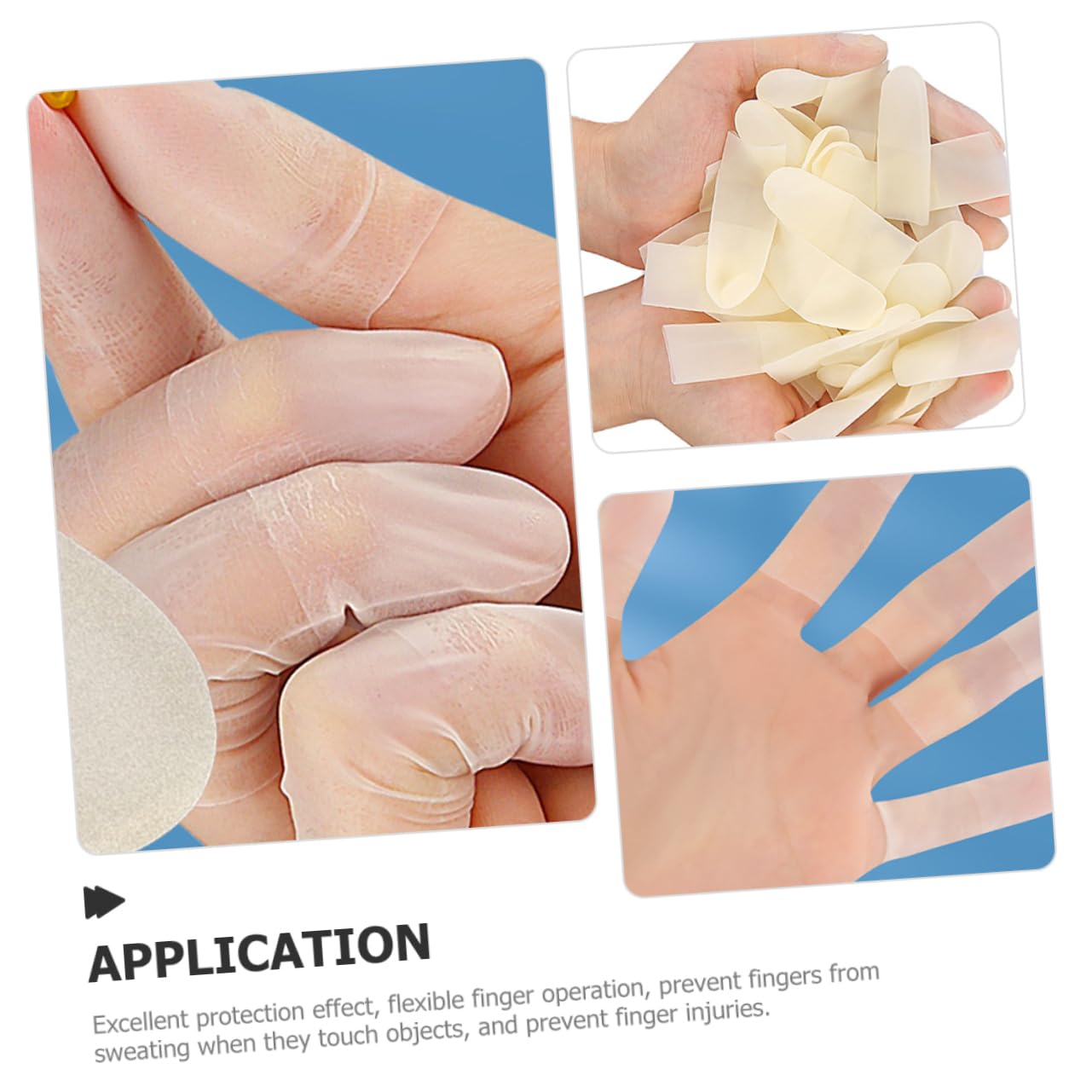 TOVINANNA 100pcs Latex Finger Tips Static-resistant Non-slip Protective Covers for Cooking Nail Salons