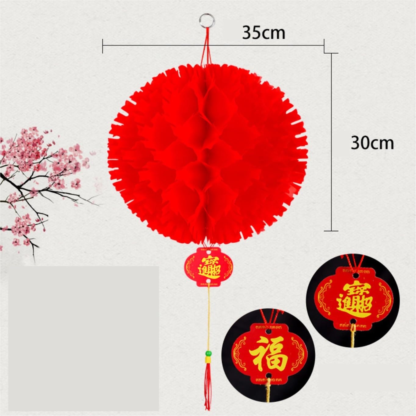Decorazione for feste con palline a nido d'ape lanterna di carta