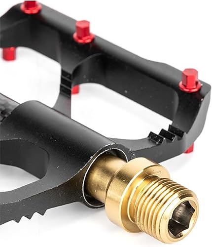 Miniatura 3 de BRAINYTOYS Pedales de bicicleta de carretera y MTB de aleación de aluminio, pedal de bicicleta de montaña con clavos antideslizantes extraíbles,