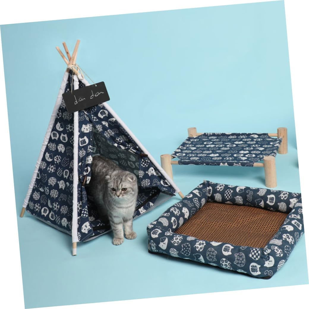 Tente Bois en pour Intérieur Extérieur et Animaux de Compagnie Lin Lavable, Confortable et Sécurisant pour Chiens et Chats