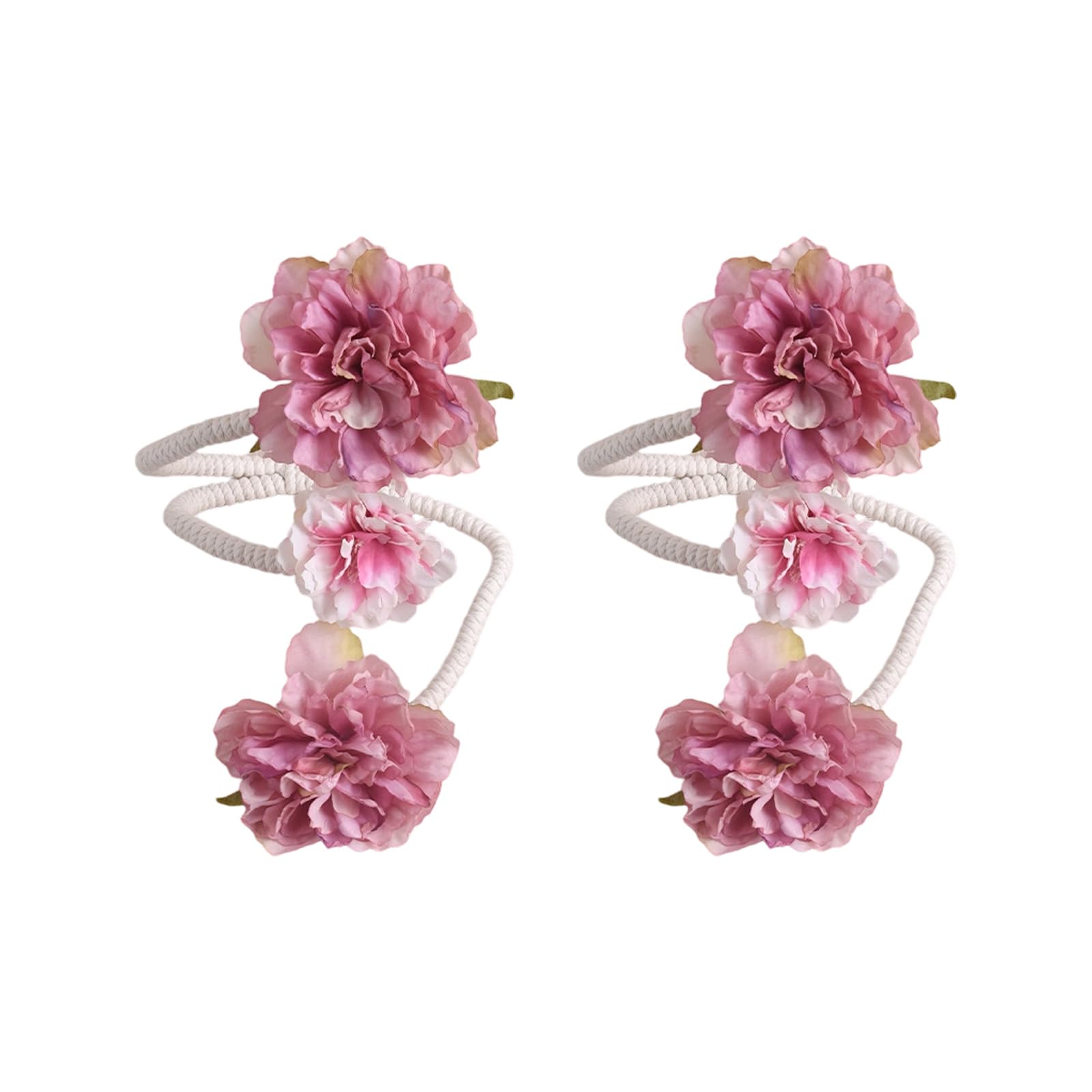 Mekalero 2Pieces Soft Sheer Curtain Tiebacks with Delicate Flower Shape Multipurpose Curtain Rope Suitable for Decorating Modern Tie Backs