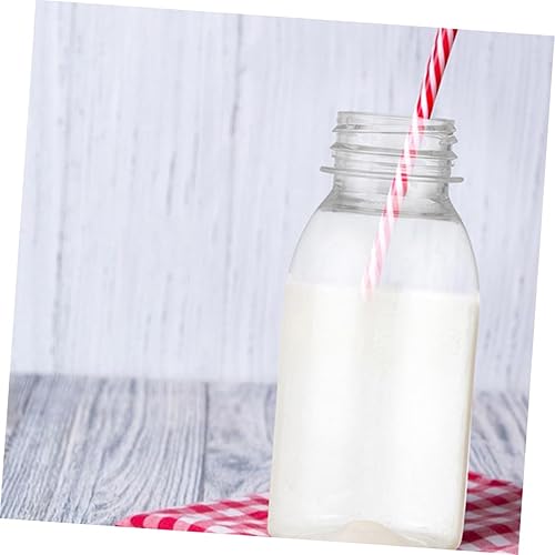 Miniatura 8 de Hoement 8 botellas de leche dispensadoras de jugo, botellas de agua de vidrio transparente, mini vaso de cóctel de terrario, botellas de batido,