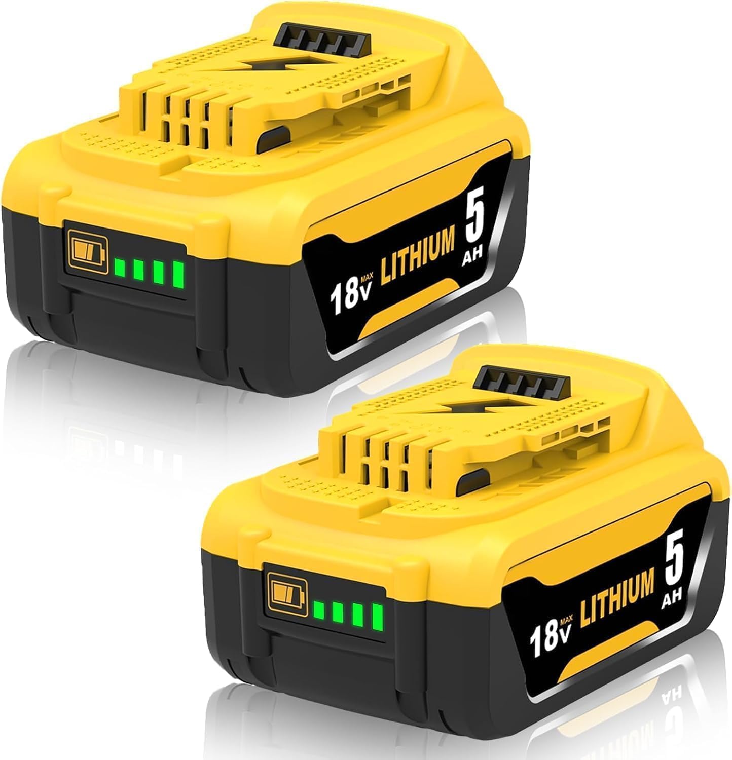 2 Piezas baterías de Repuesto de 18 V 5000 mAh para Dewalt DCB184, DCB183, DCB184B-XJ, DCB183-XJ, DCB182, DCB182-XJ, DCB181, DCB181-XJ, para Herramientas eléctricas con indicador LED