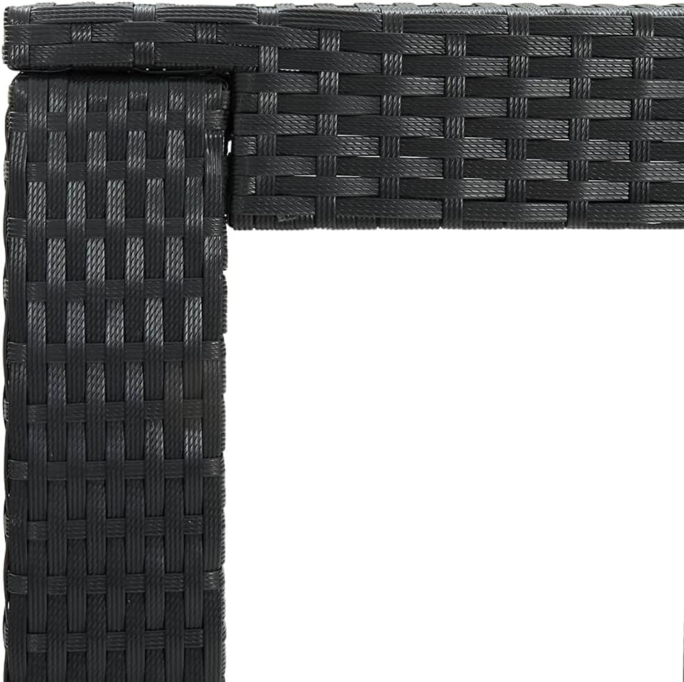 Patio Bar Set with Cushions,Patio Lounge Set,Outdoor Patio Furniture,Outdoor Furniture,for Patio,Garden,Poolside,Backyard,3 Piece Poly Rattan Black