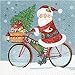 Produktbild Servietten, Größe 33 x 33 cm, Weihnachtsmann auf Fahrrad, 20UD