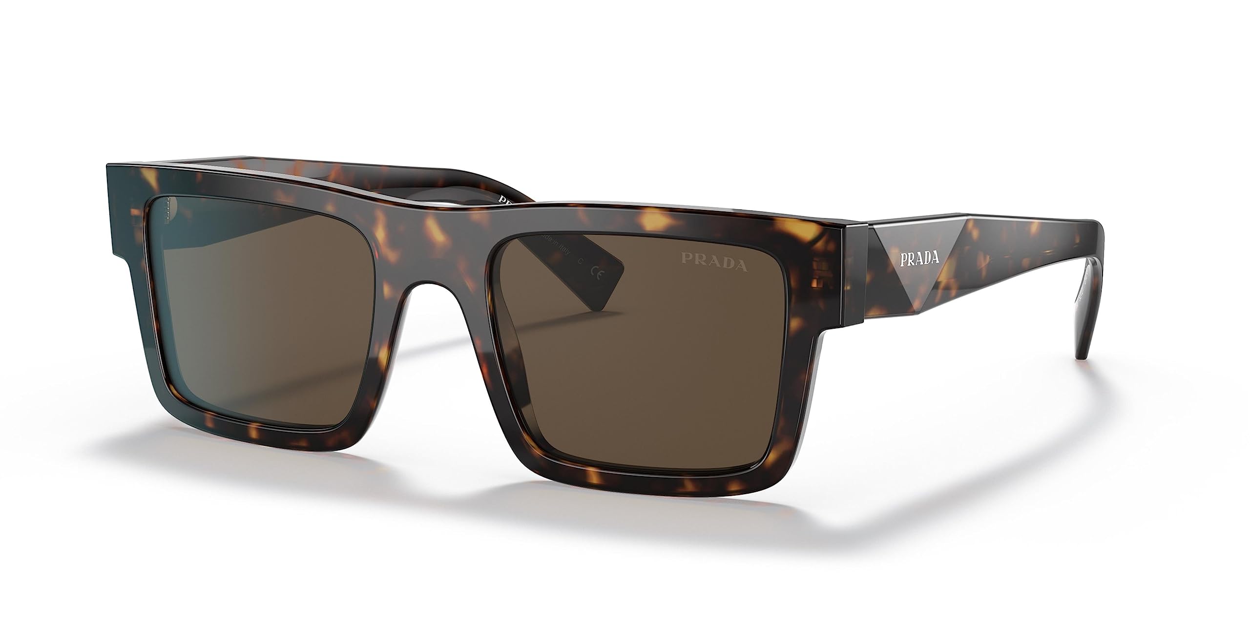Prada Classic Rectangular Sunglasses - Unisex - Sunglasses - Brown - 52 Mm - Accessories