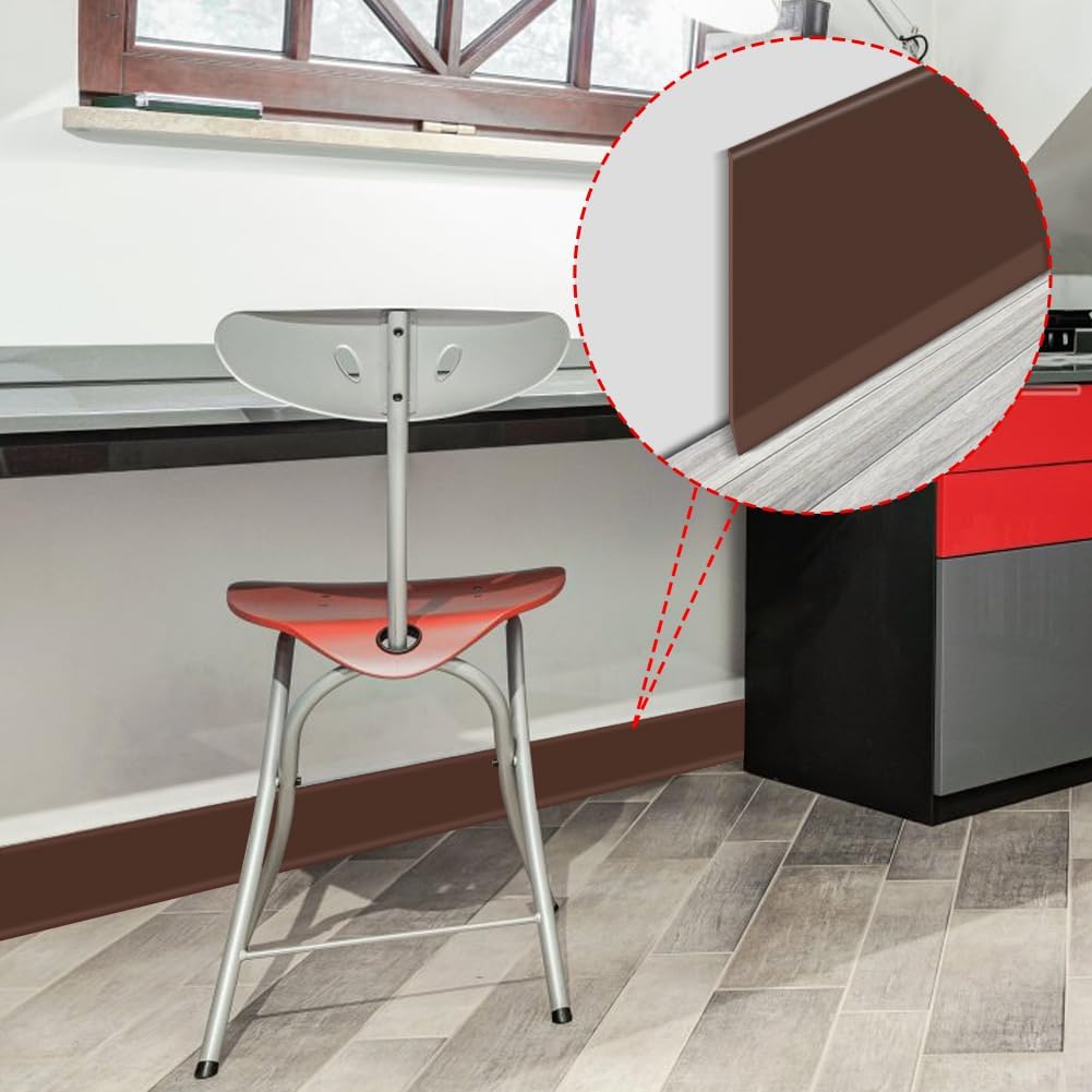 LSGCQ Vinyl Baseboard Molding Trim 4 Inch Self-Adhesive Vinyl Wall Base image 3