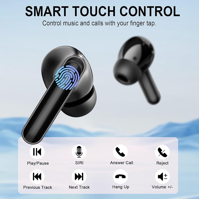 yobola Bluetooth Fülhallgató - Vezeték Nélküli Sport Füles Bluetooth 5.4, ENC Zajszűrés, 35 Órás Üzemidő, IP7 Vízálló, USB-C, Mély Basszus