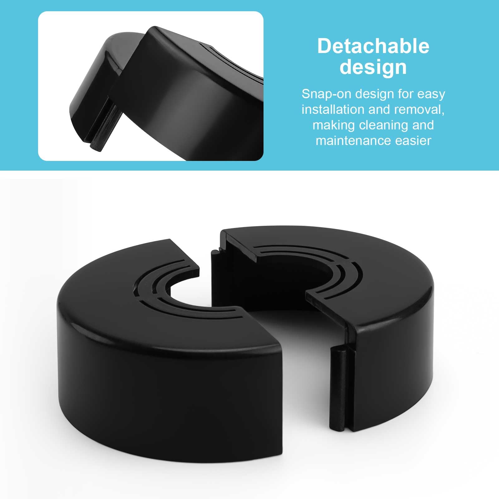 Copritubo Termosifone 4 Pezzi - Rosette Regolabili Per Nascondere Tubi - Foto 9