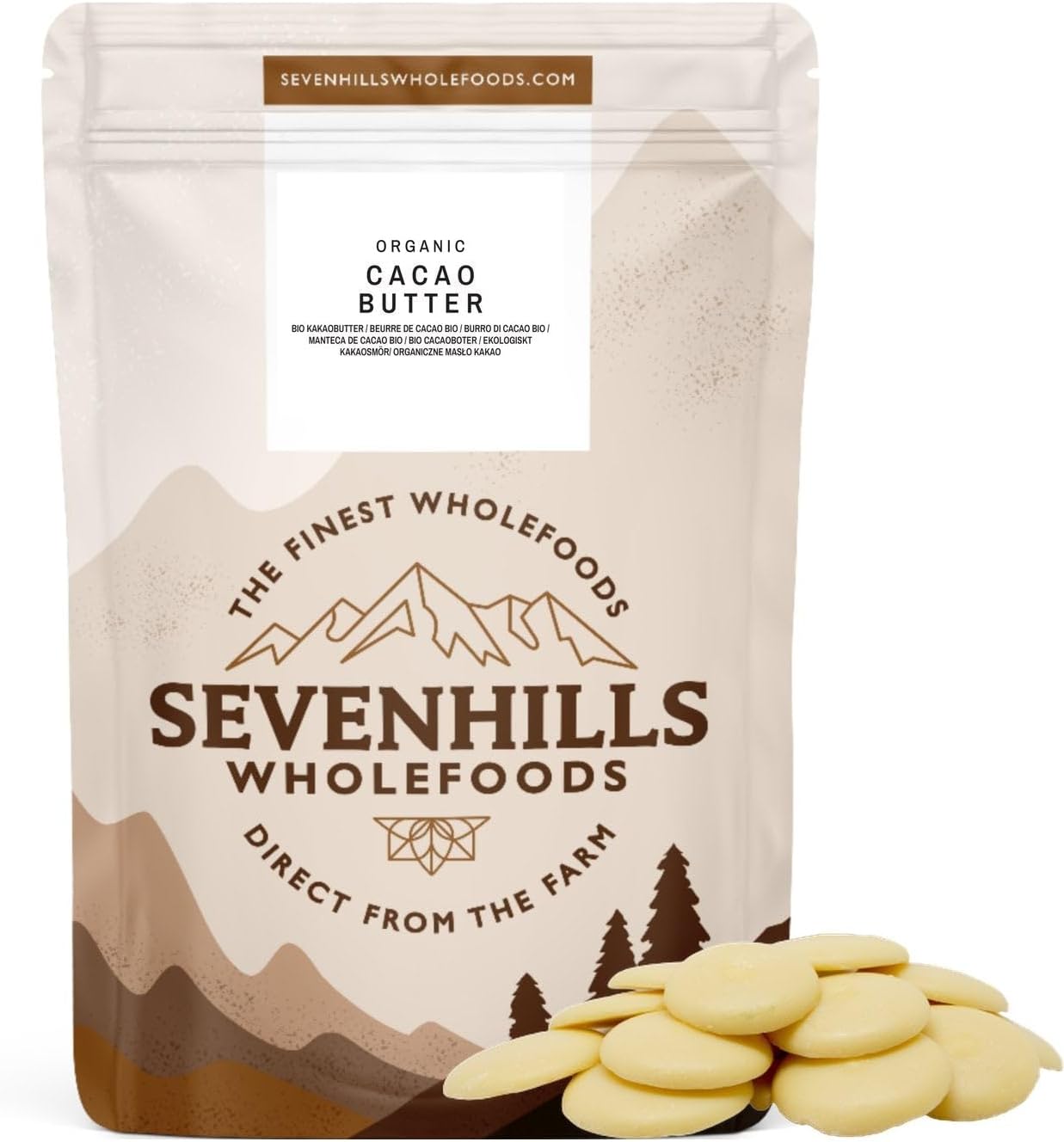 Sevenhills Wholefoods Organic Cocoa/Cocoa Butter, Waffles, 500 g