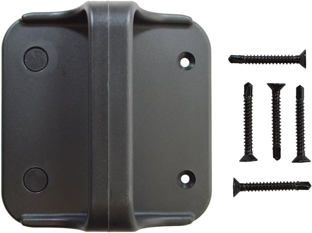 Black Nylon Polymer Gate Handle and Gate Stop | Fasteners Included | NW6143S-BK