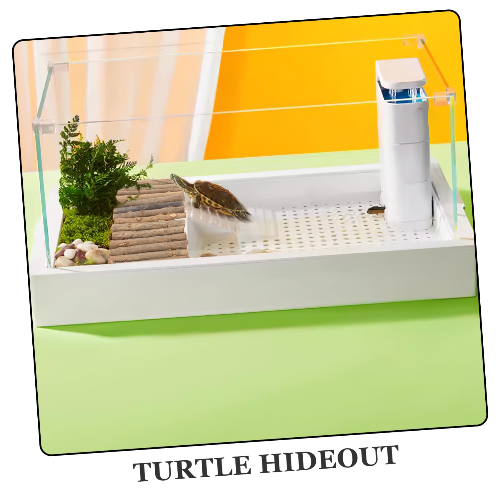 Cachette Reptile En Bois DIY - Plateforme De Repos Pour Terrarium, Tortues, Geckos, Lézards - 22x11x1.5 Cm