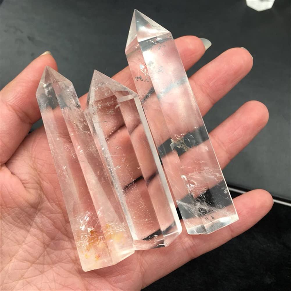 8 Uds Cristales de Cuarzo Transparentes Puntas de Varita obelisco Cristales de Cuarzo Transparentes Naturales Piedras for Piedras Inicio Colecciones