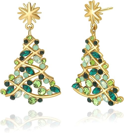 Christmas Earrings for Women Xmas Tree Dangle Earrings Sparkling Crystal Jewelry Snowflake Christmas Accessories Holiday Festival Party Gift Christmas Earrings for Women Xmas Tree Dangle Earrings Sparkling Crystal Jewelry Snowflake Christmas Accessories Holiday Festival Party Gift - Discover Your Perfect Look: Shop Women’s Attire Now