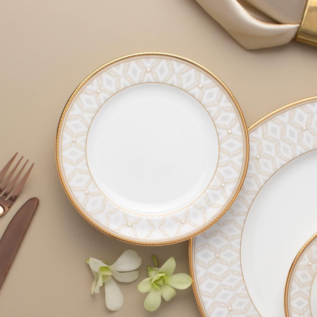 Noritake Noble Pearl Set of 4 Bread & Butter/Appetizer Plates, 6-1/2"