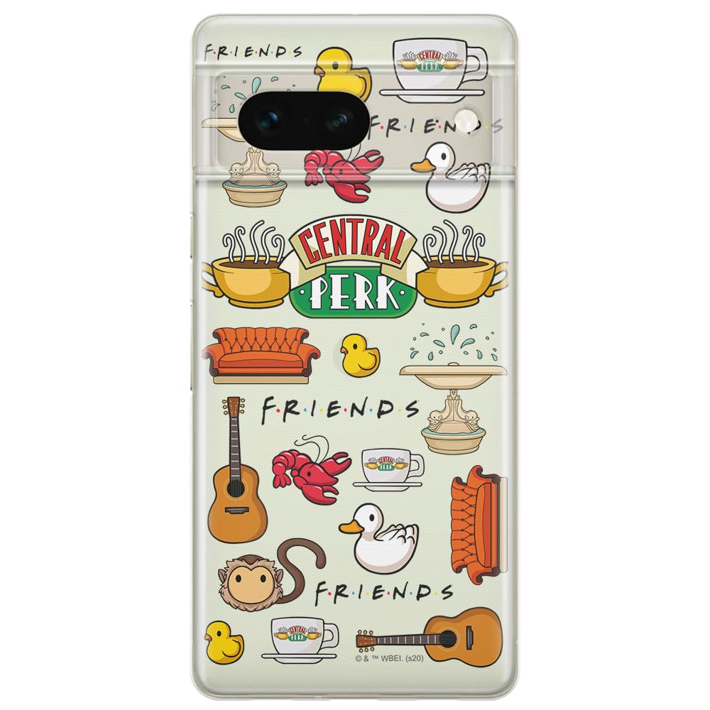 ERT GROUP mobile phone case for Google PIXEL 7 original and officially Licensed Friends pattern 014 optimally adapted to the shape of the mobile phone, partially transparent