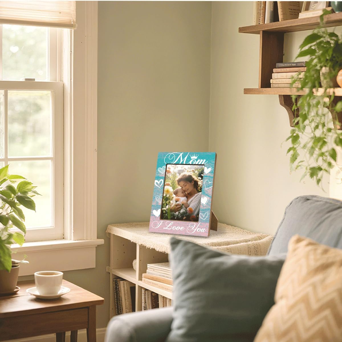 Wooden Photo Frame Mom I Love You Heartwarming Mom Birthday Gift From Daughter Or Son Thoughtful Mother’s Day Gifts For Family Thanksgiving & Christmas Gift Unique Picture Frame 8x6 Inches - Image 5