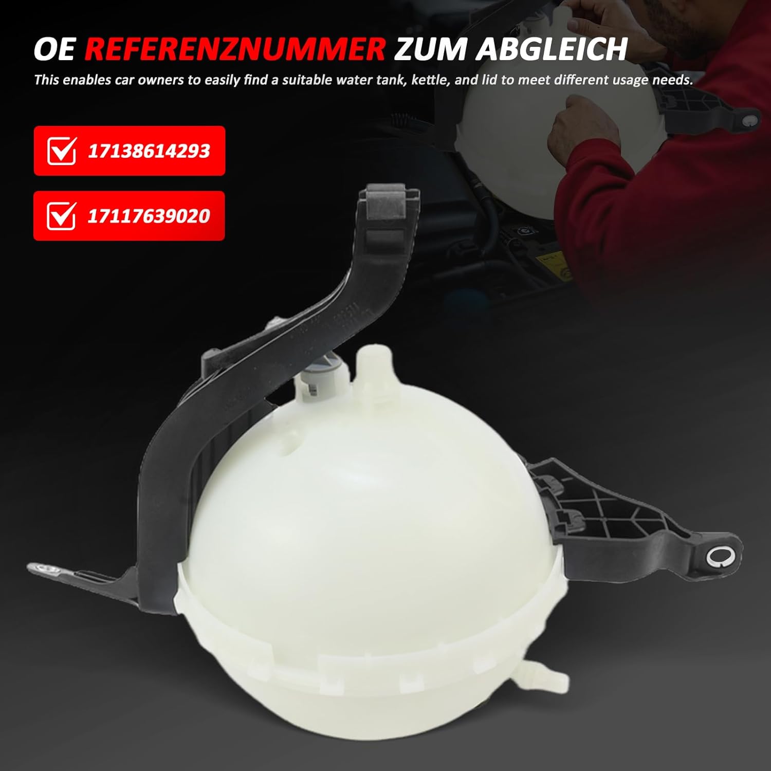 17138614293 Coolant Recovery Overflow Reservoir Tank with Cap & Bracket for BMW 5 Series F07 F10 F11 520i 528i Replace# 17137649733 DBB012TT 26553 454062 3142230018 2140204 03301 CRT212000S