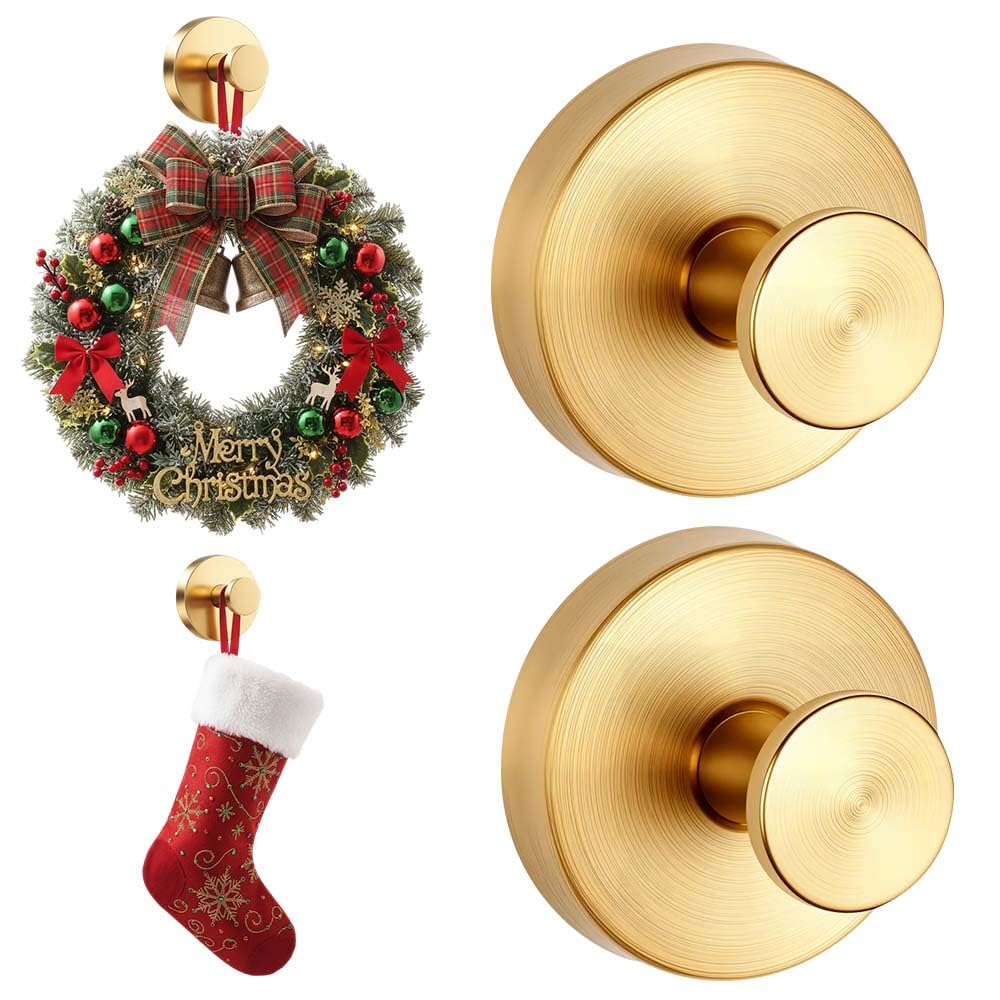 No Hardware Garland Hanger, Front Door Garland Hanger, Gold, 2